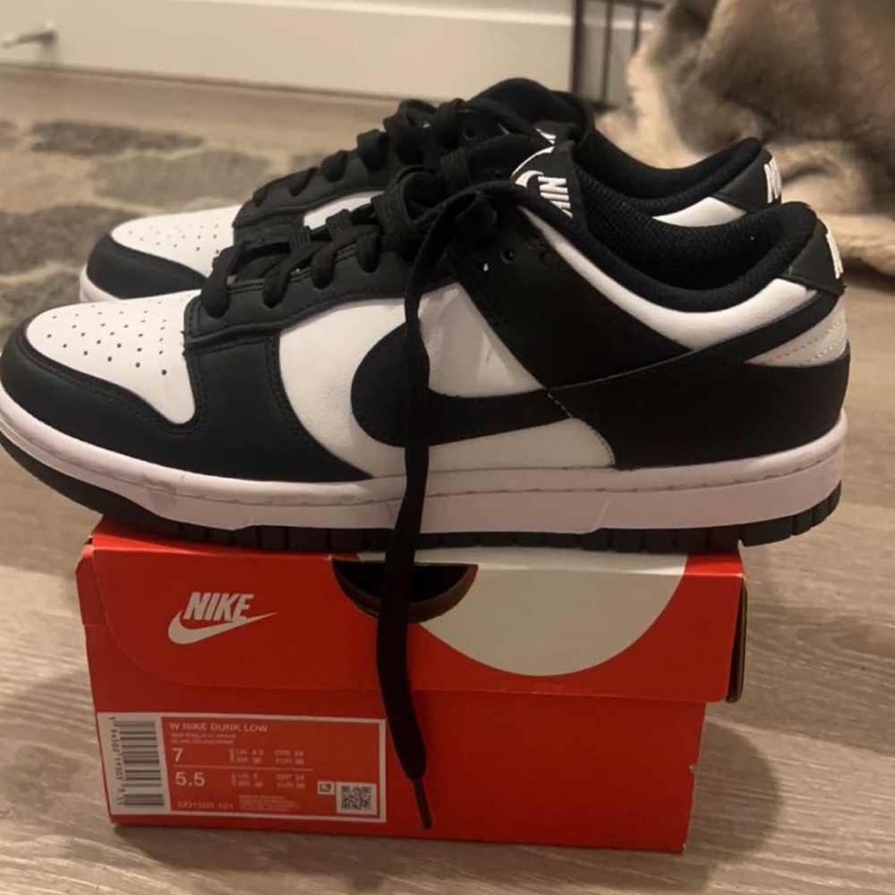 Nike Black and White Dunk Low Sneakers